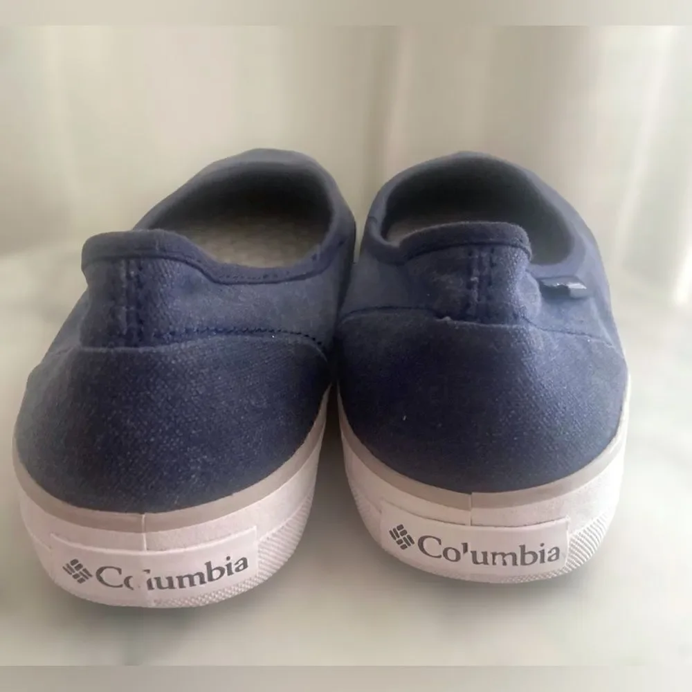 Columbia Crankbait Slip-ons Flats Boat Shoes Navy Denim Size 9.5